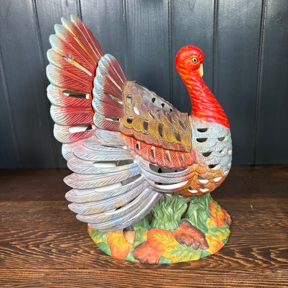 Vintage PartyLite Autumn Harvest Porcelain Turkey Tea Light Candle Holder - Picture 4 of 15